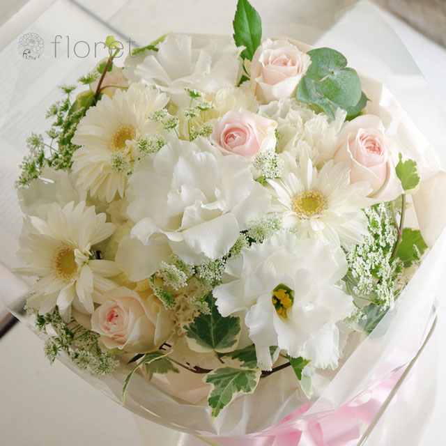 ふわふわ白ピンクの夢見るブーケ レビュー一覧 フラワーギフト 花の通販サイト フロレット