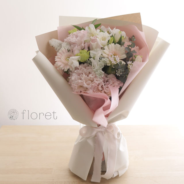 花束（おしゃれなラッピング）お任せピンク系サンプル画像Ⅽ