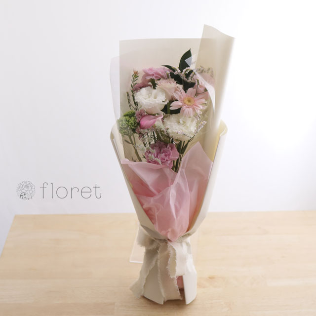 スリムな花束（お任せピンク系）サンプル画像F