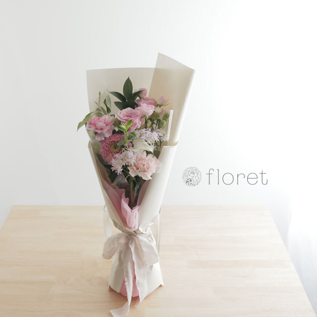 スリムな花束（お任せピンク系）サンプル画像A