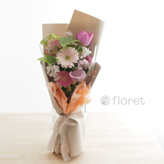 スリムな花束（お任せピンク系）サンプル画像E