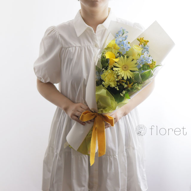 スリムな花束（お任せ黄色系）