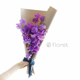 スイトピーのシンプルな花束（紫）
