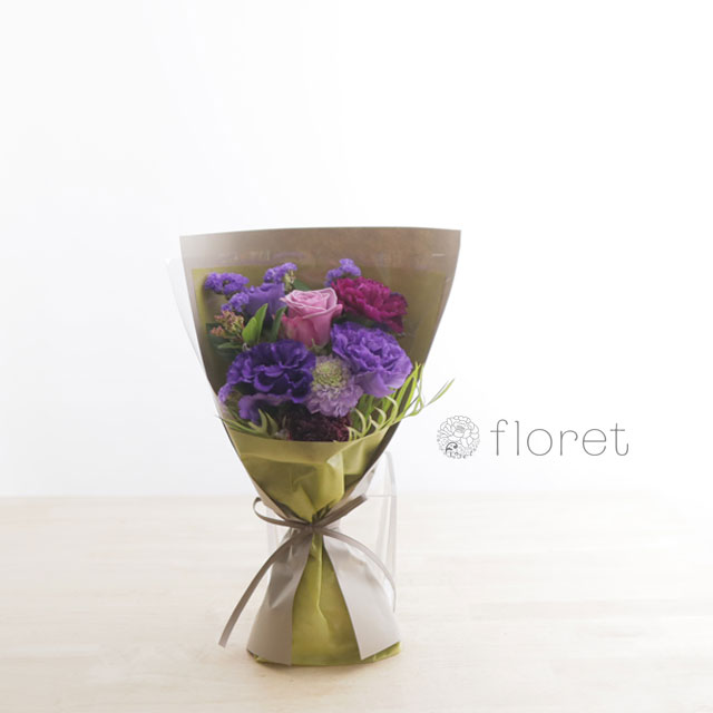 コンパクトな花束（お任せ紫色系）サンプル画像B