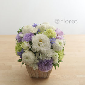 紫色のお供え・お悔み・供花アレンジメントS
