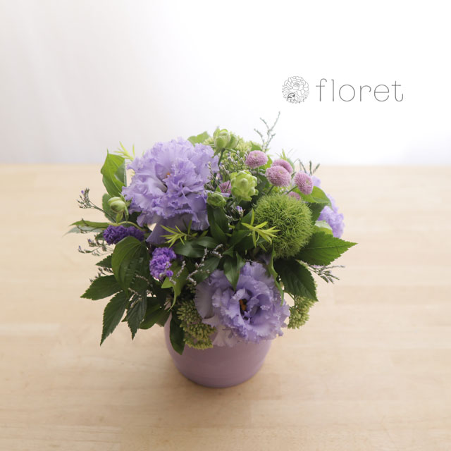 紫色ポットのラベンダーアレンジメント　サンプル画像G