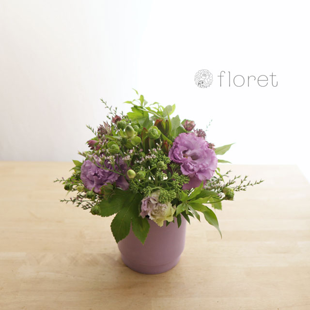 紫色ポットのラベンダーアレンジメント　サンプル画像D