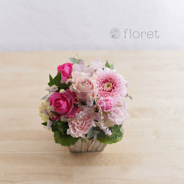 ピンク系デザイナーお任せアレンジメントSS　サンプル画像E