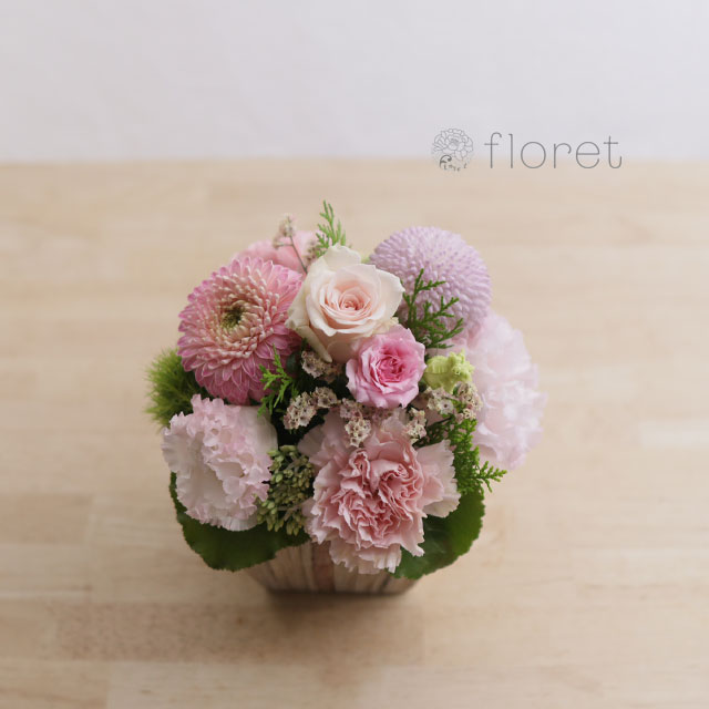 ピンク系デザイナーお任せアレンジメントSS　サンプル画像B