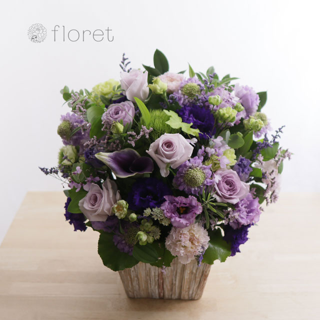 紫系デザイナーお任せアレンジメントＭ サンプル画像D
