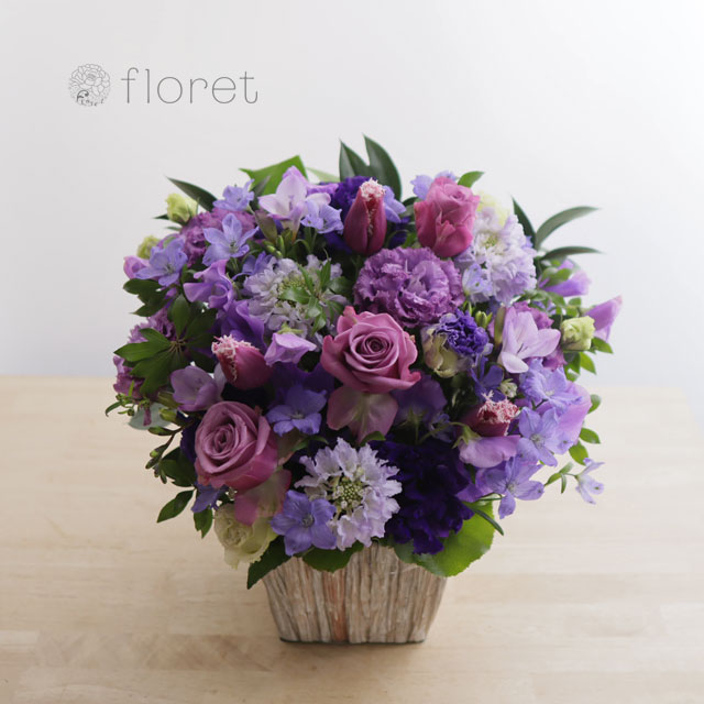 紫系デザイナーお任せアレンジメントＭ サンプル画像F