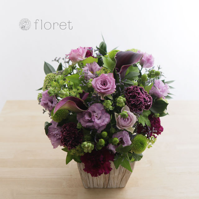 紫系デザイナーお任せアレンジメントＭ サンプル画像B
