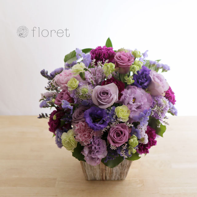 紫系デザイナーお任せアレンジメントＭ サンプル画像H